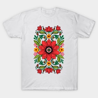 Hungarian Folk Floral symmetrical T-Shirt